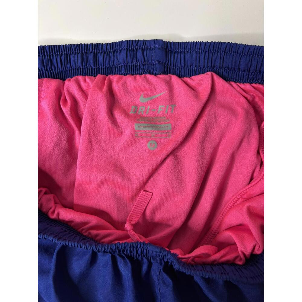 NIKE Dri-Fit TEMPO Royal Blue/Pink/Grey Athletic Lined Running Shorts Womens MD - Picture 3 of 5